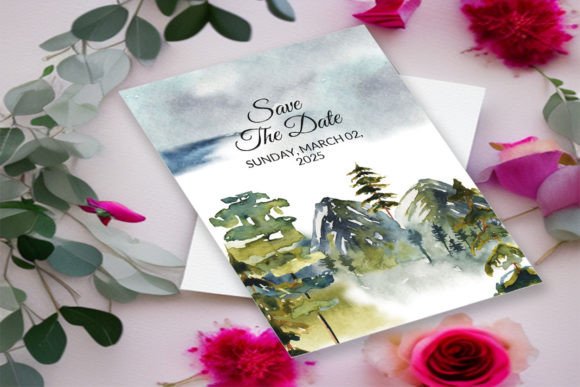 Green Forest Winter Wedding Card Print Templates Review
