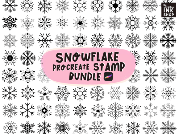 Hand Drawn Snowflake Stamps & Brushes Review