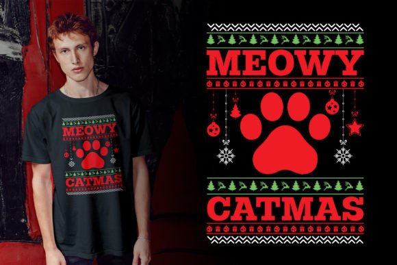 Meowy Catmas: T-Shirt Designs for Festive Blog Graphics