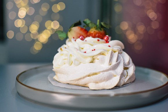 New Year White Baked Meringue for Food Amp