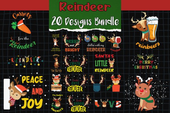 Reindeer SVG 20 Designs for Crafts