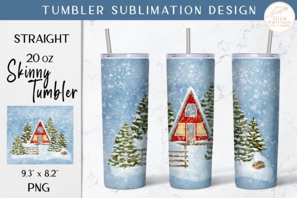 Review: Watercolor Winter House Tumbler Design for Embroidery