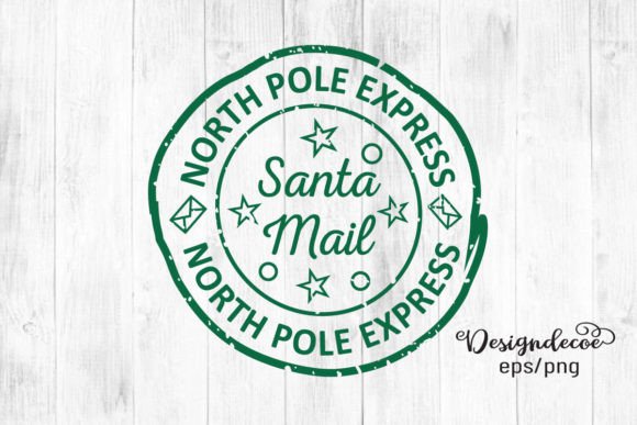 Santa Mail North Pole Express Stamp for Crafts