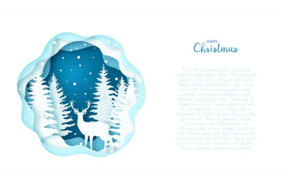 Scandinavian Deer Card for Backgrounds and Branding