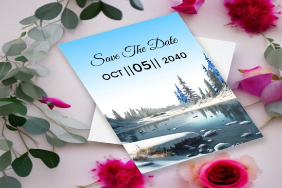 Winter Watercolor Wedding Card Design & Print Templates Review