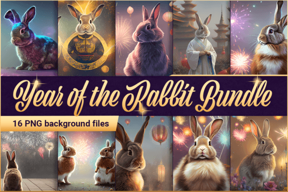 Year of the Rabbit Backgrounds for Branding